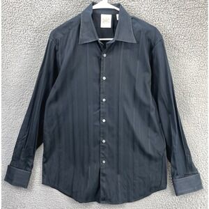 Tommy Bahama Indigo Palms Shirt Button Down Mens Large Navy Blue Cotton Striped